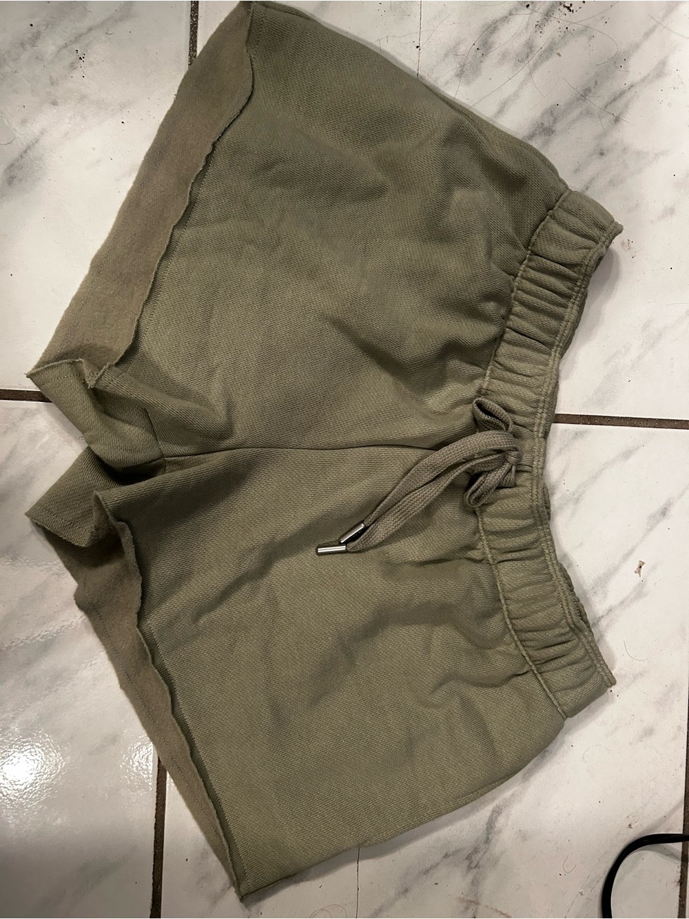 PINK Victoria's Secret Olive Green Knit Lounge Shorts